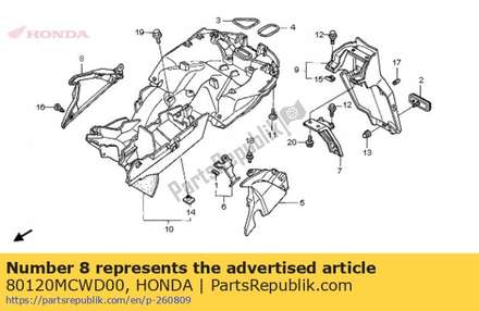 Cover, r. side 80120MCWD00 Honda