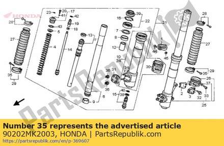 Screw, pan, 3.5x25 90202MK2003 Honda