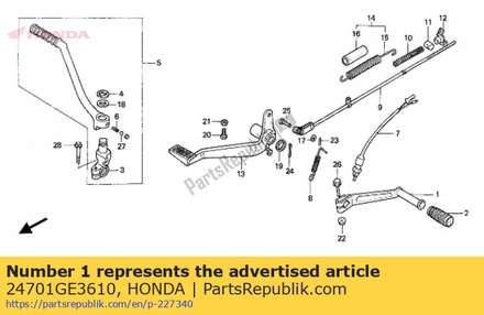 Pedal, gear change 24701GE3610 Honda