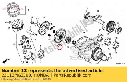 Gear, primary drive (34t) 23113MGZJ00 Honda