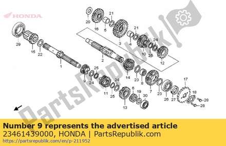 Gear, mainshaft third (20t) 23461439000 Honda