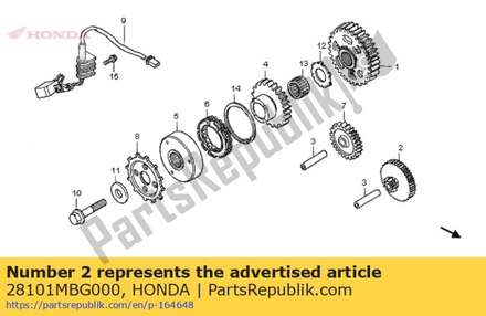 Gear, starter reduction (60t/10t) 28101MBG000 Honda