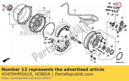 Nut, brake adjusting 43459HM5A10 Honda