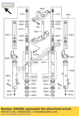 Seat-fork spring zx600-e3 440291158 Kawasaki