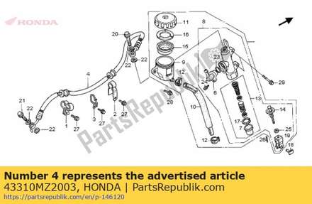Hose, rr. brake main 43310MZ2003 Honda