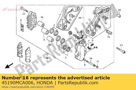 Bracket sub assy., l. fr. 45190MCA006 Honda