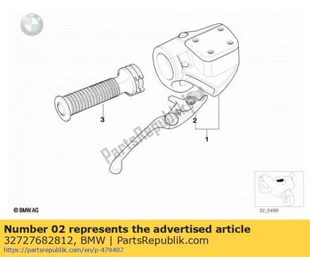 Handbrake lever, chrome (from 06/2001) 32727682812 BMW