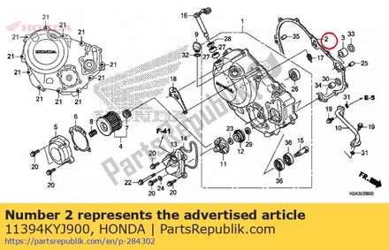 Gasket, r. crankcase cover 11394KYJ900 Honda