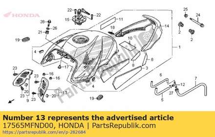 Cover, l. tank inner 17565MFND00 Honda