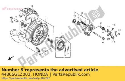Gear, speedometer (16t) 44806GEZ003 Honda