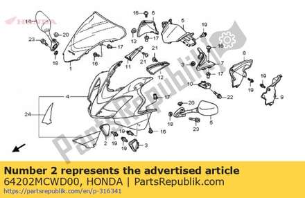 Cover, r. maintenance 64202MCWD00 Honda