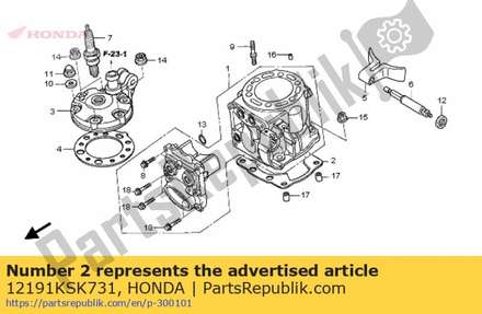 Gasket, cylinder 12191KSK731 Honda