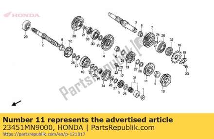 Gear, countershaft third (25t) 23451MN9000 Honda