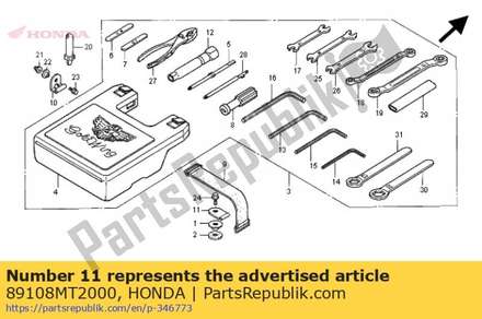 Plate, tool setting 89108MT2000 Honda