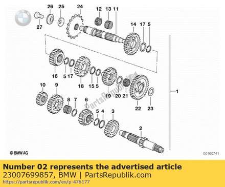 Countershaft - 12 z            (from 08/2000) 23007699857 BMW