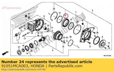 Bearing, radial ball, 100x125x26 91051MCA003 Honda