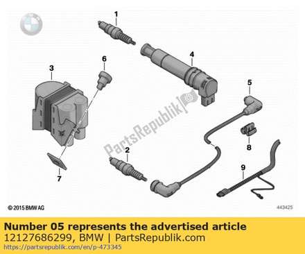 Ignition tubing, double-ignition (from 12/2002) 12127686299 BMW