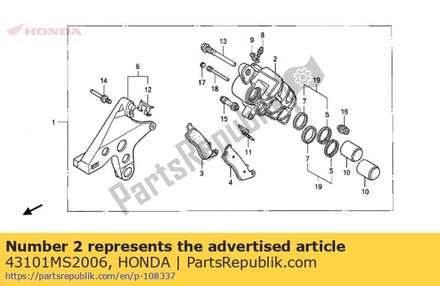 Body, rr. caliper (nissin) 43101MS2006 Honda