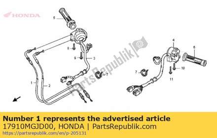 Cable comp. a, throttle 17910MGJD00 Honda