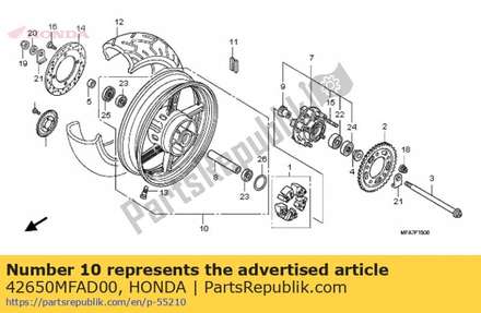 Wheel sub assy., rr. 42650MFAD00 Honda