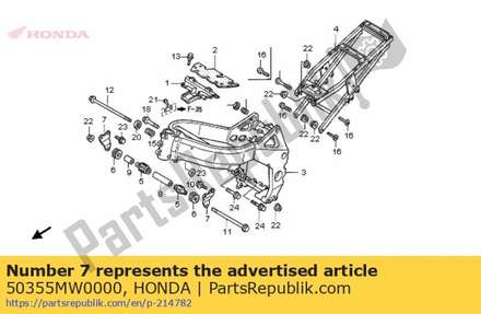 Plate, engine hanger 50355MW0000 Honda