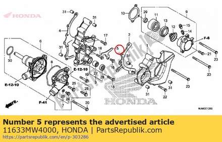 Plate, change cover 11633MW4000 Honda