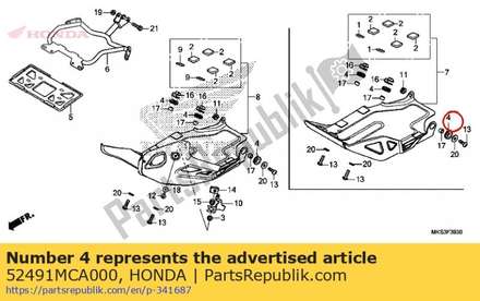 Grommet, motor mounting 52491MCA000 Honda