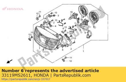 Plate beam adjust 33119MS2611 Honda