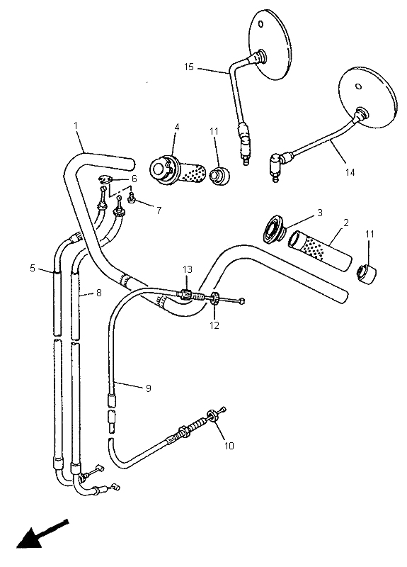 STEERING HANDLE & CABLE (UP HANDLE)