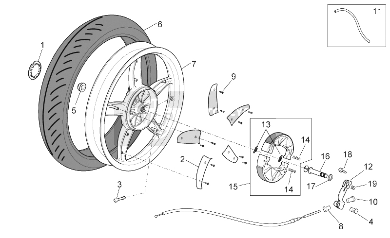 Rear wheel - drum brake