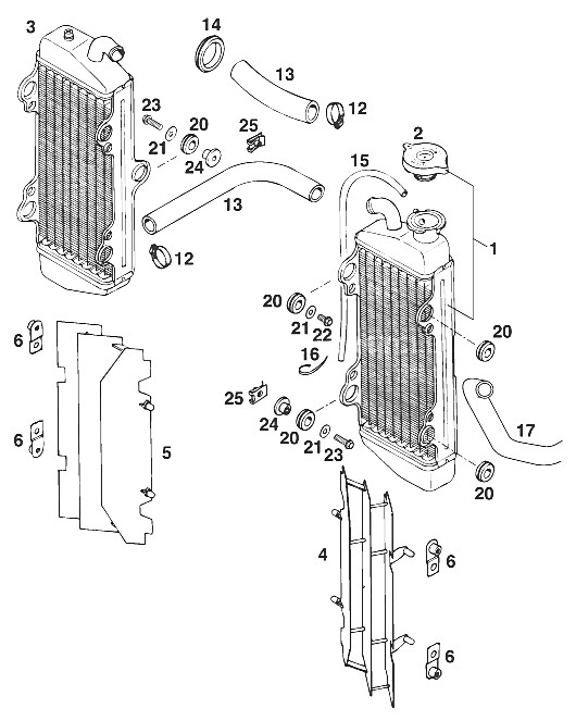 radiador - manguera de radiador 125 '95