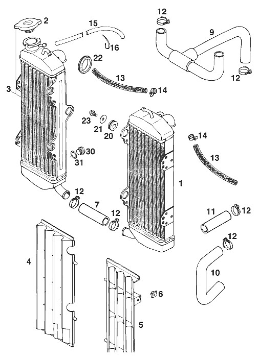 radiador - manguera del radiador 350-620 lc4'95