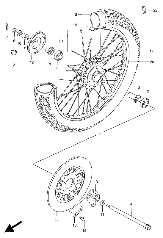 FRONT WHEEL (GN250)