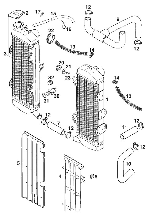 radiador - manguera del radiador egs '96