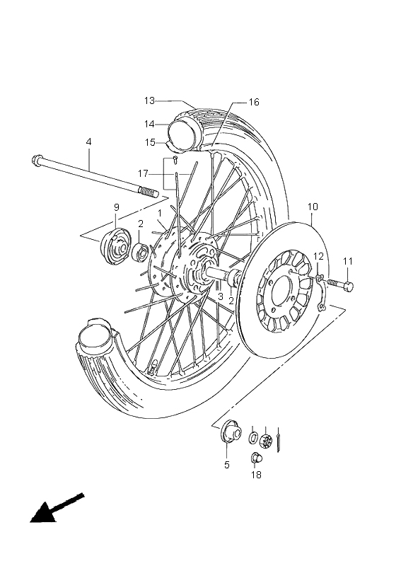 FRONT WHEEL (GN125)