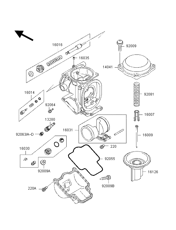 carburateur onderdelen (ar, fg)