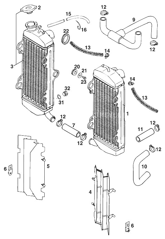 radiador - manguera del radiador super comp. '96
