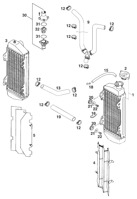 radiator - radiatorslang 125/200 '98