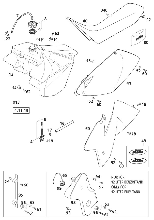TANK - SEAT - COVER 250-