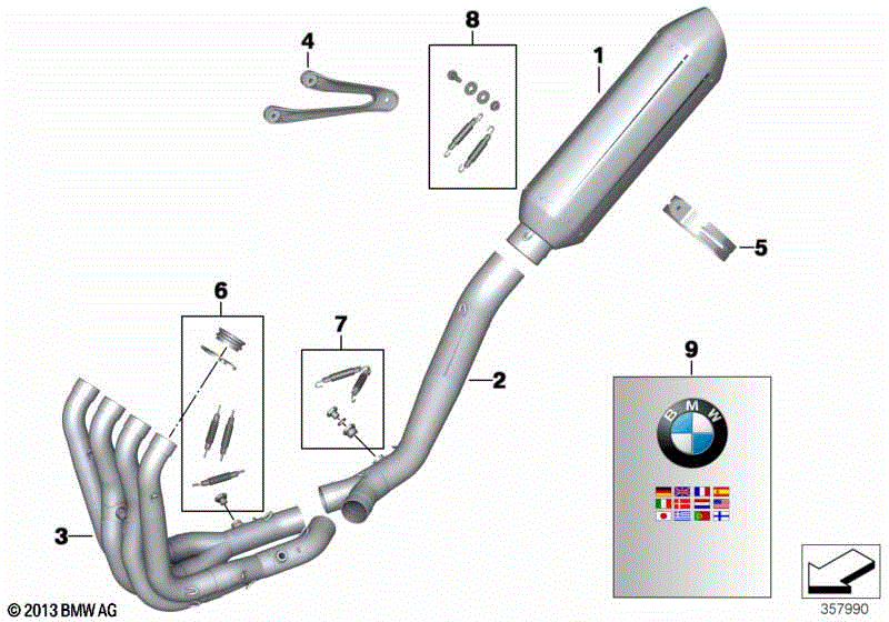 Single parts for Race exhaust system