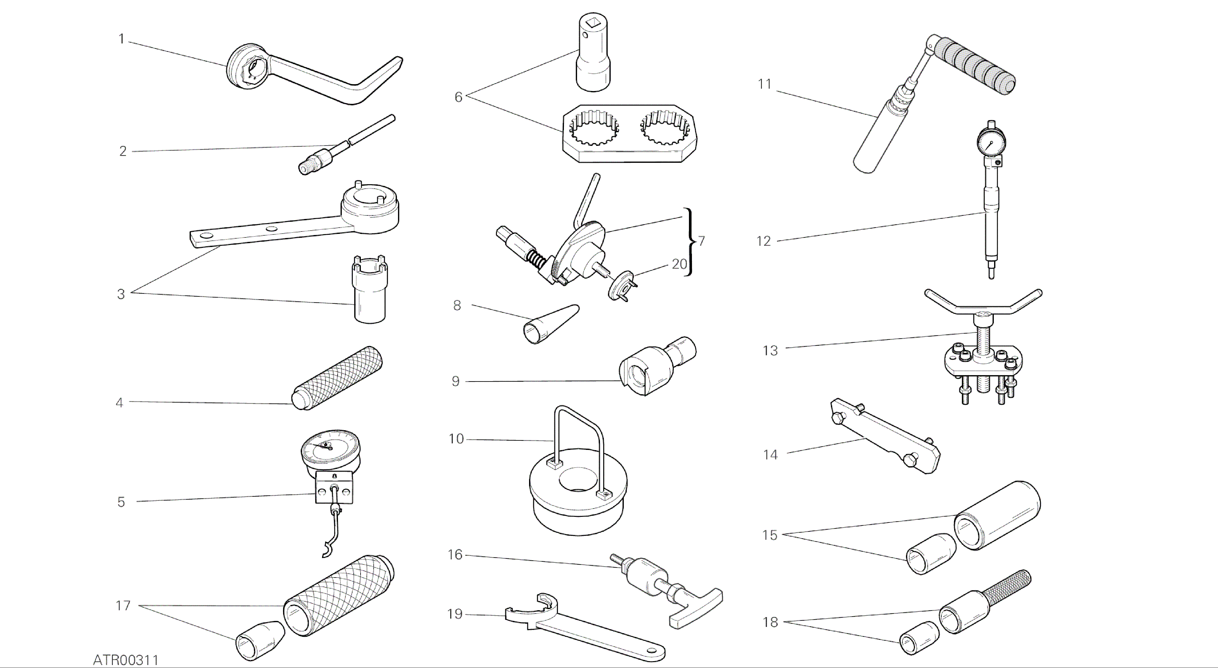 DRAWING 01A - WORKSHOP SERVICE TOOLS [MOD:F848]GROUP TOOLS