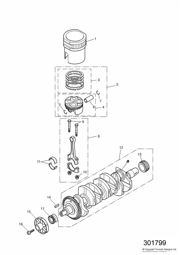 Crankshaft/conn Rods/pistons And Liners