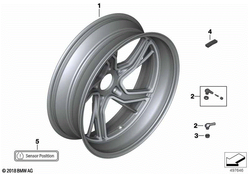 Retrofit cast wheel, rear, Option 719
