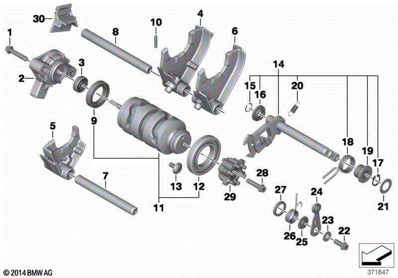 6-speed transmission shift components