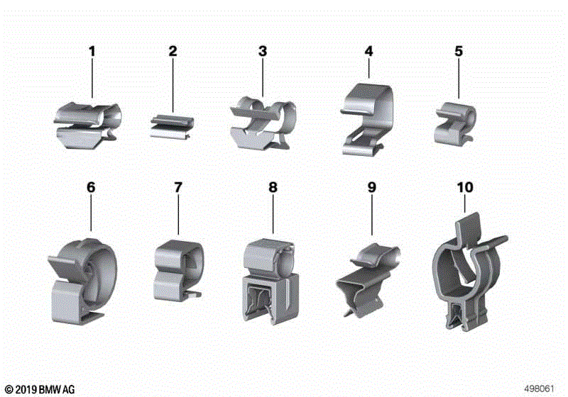 Retaining clips, line clips