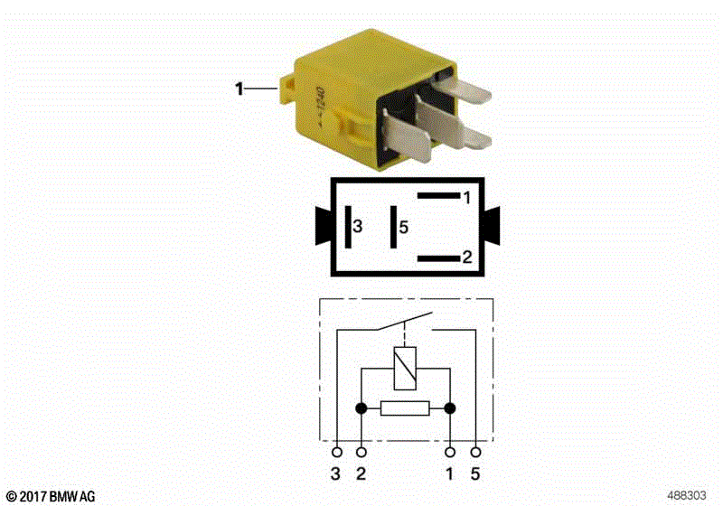 mini relais, contact, jaune