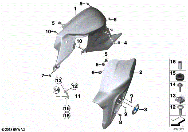 Fairing side section / attachment parts