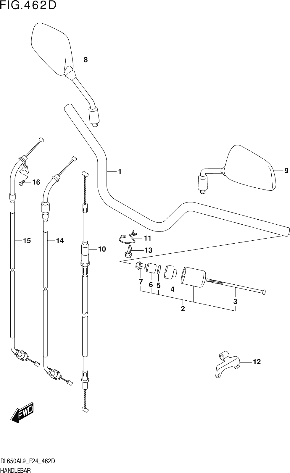 Fig.462d Handlebar (dl650xa,dl650xaue)