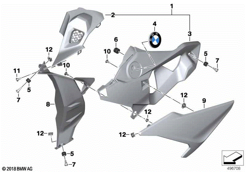 Fairing side section, front