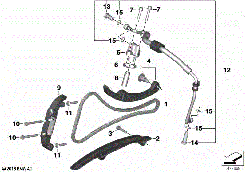 Timing chain/Chain tensioner/Slide rail